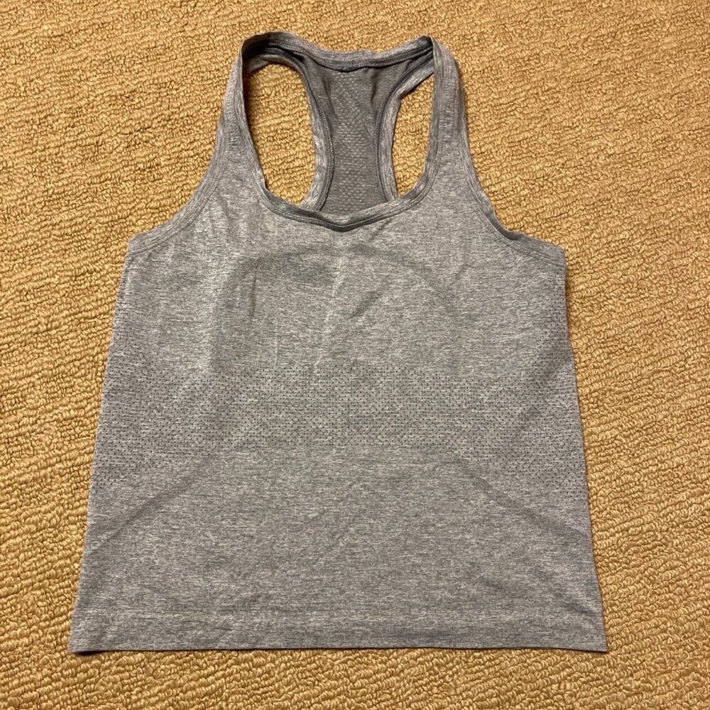 Lululemon Gray Racerback Tank Top 6 Lightweight Breathable Training Shirt